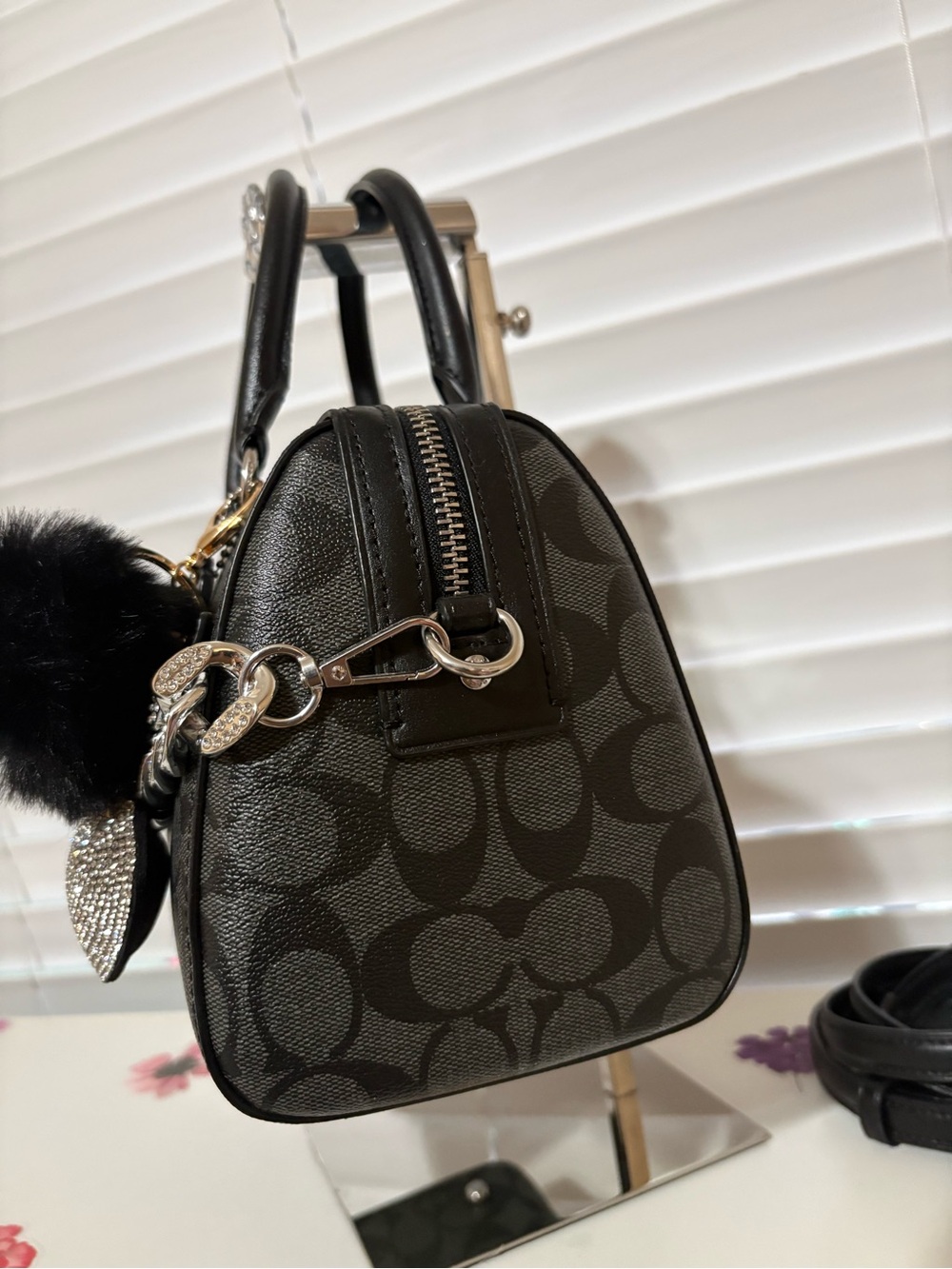 Coach Black Signature Canvas Rowan Satchel With Matching Wallet - Picture 3 of 12